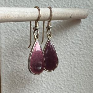 Vintage Laurel Burch Enamel Purple Teardrop Earrings